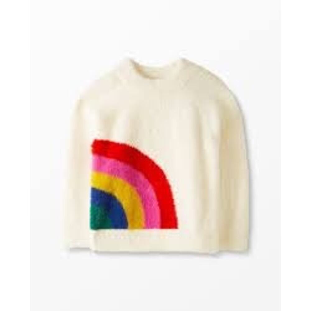 Hanna Andersson Super Soft Pullover Fuzzy Rainbow Sweater Size 8